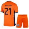 Conjunto (Camiseta+Pantalón Corto) Países Bajos Frenkie de Jong 21 Primera Equipación Euro 2024 - Niño